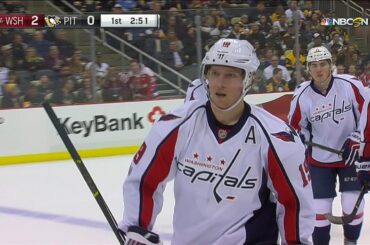 Backstrom scores after Ovechkin takes out two Penguins