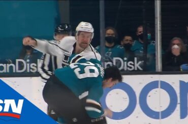 Gabriel Cross Checks MacDermid In Pre-Game Warmups Resulting In The Two Exchanging Blows Mid-Game