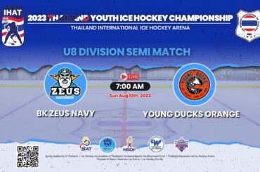 BK Zeus Navy VS Young Ducks Orange | Thailand Youth Ice Hockey Championship 2023 : U8 Div. Game 44