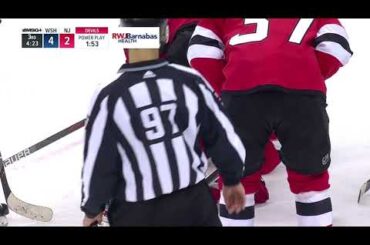 NICO HISCHIER TAKES PUCK TO THE FACE