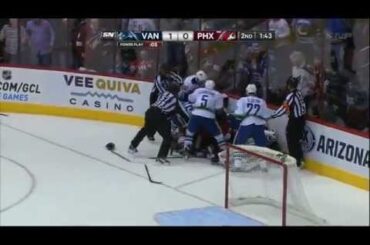 Alex Edler Charging Major (5+20) on Mike Smith Leads into Brawl 3/21/2013 [HD]
