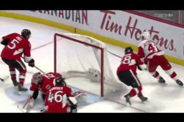Riley Sheahan goal, Red Wings @ Senators, 16 Nov 2015