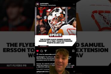 Philadelphia Flyers sign Samuel Ersson to a two year contract at $1.45 million AAV