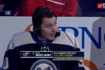 Elvis Merzlikins expects more shutouts in front of his Columbus Blue Jackets family this season