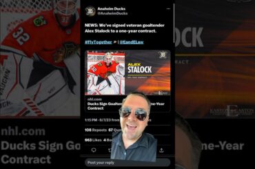 Anaheim Ducks sign Alex Stalock to a one year contract at $800k