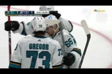 Alex Barabanov sets up Erik Karlsson's goal vs Blue Jackets (5 dec 2021)