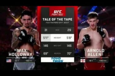 Max Holloway vs Arnold Allen full fight