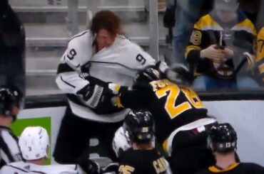 NHL hockey fight - Derek Forbort(Bruins) vs. Adrian Kempe(Kings)
