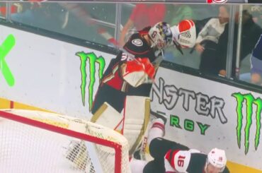 John Gibson Knocks Kevin Rooney Down
