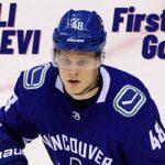 Olli Juolevi #48 (Vancouver Canucks) first NHL goal Jan 25, 2021