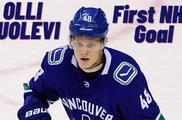 Olli Juolevi #48 (Vancouver Canucks) first NHL goal Jan 25, 2021