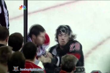 Troy Brouwer vs Justin Faulk Feb 20, 2012