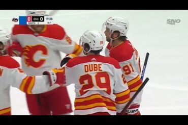 Dillon Dube 1-0 Goal vs Chicago Blackhawks | April 18 2022
