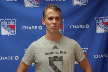 New York Rangers: Nils Lundkvist Media Availability | 2021 Rookie Camp: Rangers vs. Flyers