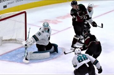 3/26/21   Nick Schmaltz Redirects The Shot/Pass By The Sharks' Jones For The 2-1 Lead