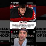 Jonathan Bernier is hanging up the skates from professional hockey