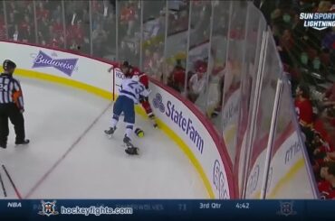 J.T. Brown vs Mark Giordano Oct 21, 2014