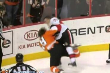 Nick Foligno vs Claude Giroux Jan 20, 2011