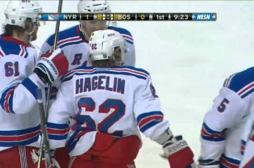 Rick Nash Amazing Assist on Carl Hagelin goal. Feb 12th 2013