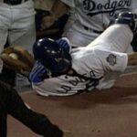 SF@LAD: Lo Duca makes catch, slides into dugout