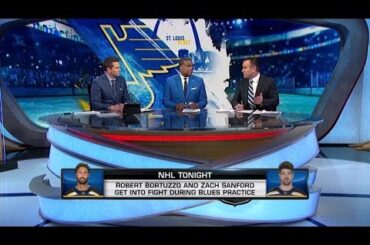 NHL Tonight:  Blues` struggles:  Bortuzzo and Sanford tussle at Blues practice  Dec 10,  2018