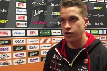 Oskari Manninen haastattelussa HPK-JYP-ottelun jälkeen