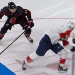 Jonathan Huberdeau Makes Incredible No-Look Spinning Pass For Alexander Wennberg Goal