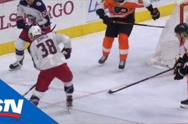 Boone Jenner Somehow Beats Brian Elliott From Below Goal Line