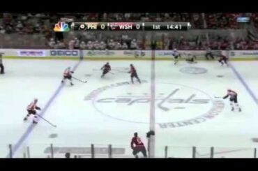 Big Hit : Troy Brouwer v Erik Gustafsson : Philadelphia Flyers v Washington Capitals : March 4 2012