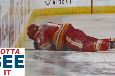 GOTTA SEE IT: Flames, Oilers Both Lay Down Bone-Crushing Hits In Opening Period