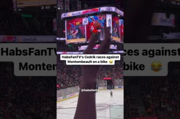 Cedrik from Habs Fan TV bike race vs Samuel Montembeault ! 😂