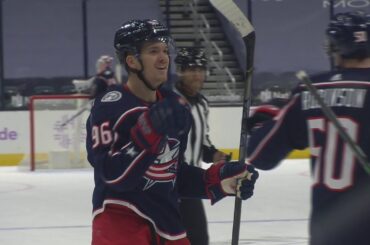 Jack Roslovic 1st Goal As a Columbus Blue Jacket (Feb. 4, 2021) (All Calls)