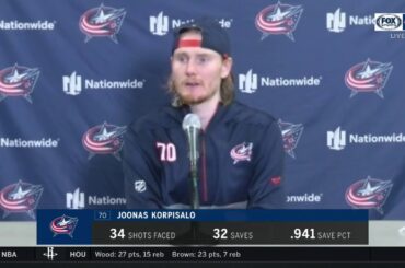Joonas Korpisalo wants Luke Kunin's game-tying goal back | BLUE JACKETS-PREDATORS POSTGAME