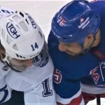 Ryan Reaves and Pat Maroon Jostling on the Face-Off Sees Reaves Receive the Only Penalty