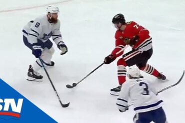 Kirby Dach Dangles Around Jake Muzzin And Scores Giving Blackhawks First Lead Of Season
