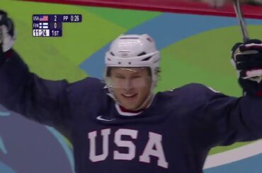 Erik Johnson Goal - USA vs. Finland, 2010 Olympics Semifinals