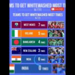 TEAMS 🏏 TO GET WHITE WASH MOST TIMES ‼️ #shorts #short #cricket