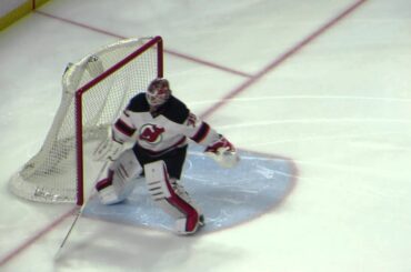 Cory Schneider warms up during the Devils @ Senators hockey game