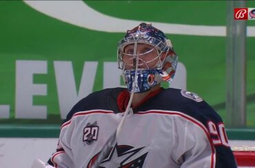 Elvis Merzļikins Sliding Save on Radek Faksa (Apr. 15, 2021)