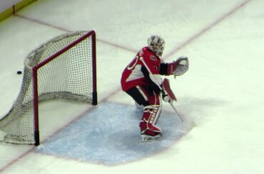 Hammond and Driedger during pre-game warm-up at the Sharks @ Senators hockey game