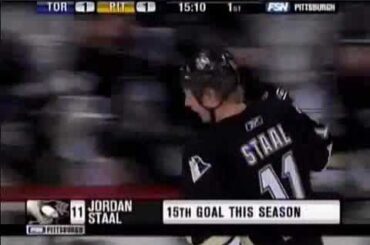 Evgeni Malkin awesome pass to Jordan Staal vs Leafs (2007)