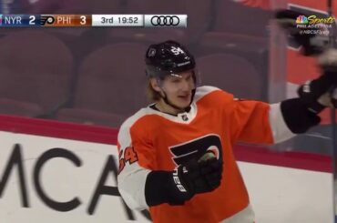 Oskar Lindblom Goal - Philadelphia Flyers vs New York Rangers 3/22/18