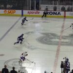 Nick Abruzzese of the Toronto Marlies scores vs. the Laval Rocket 11/2/22