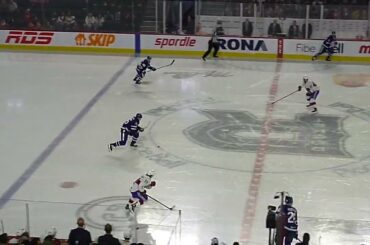 Nick Abruzzese of the Toronto Marlies scores vs. the Laval Rocket 11/2/22