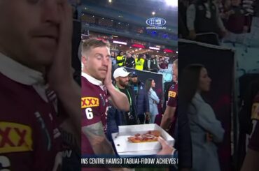 Just Nicho offering QLD players some pizza... 🍕🤣🍕#9WWOS #Origin #NRL #shorts #StateofOrigin #pizza