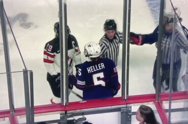 Marie-Philip Poulin and Megan Keller get coincidental roughing penalties to end game seven