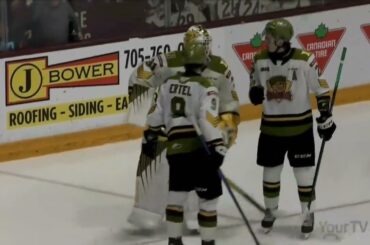 Brennan Othmann feeds Avery Hayes for the OT Game 6 GWG over North Bay