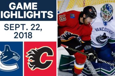 NHL Pre-season Highlights | Canucks vs. Flames - Sept. 22, 2018