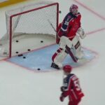 Ivan Fedotov №28 and Alexander Sharychenkov №39 pre game warm up