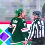 # 17 Marcus Foligno having a tough game tonight for the Wild.